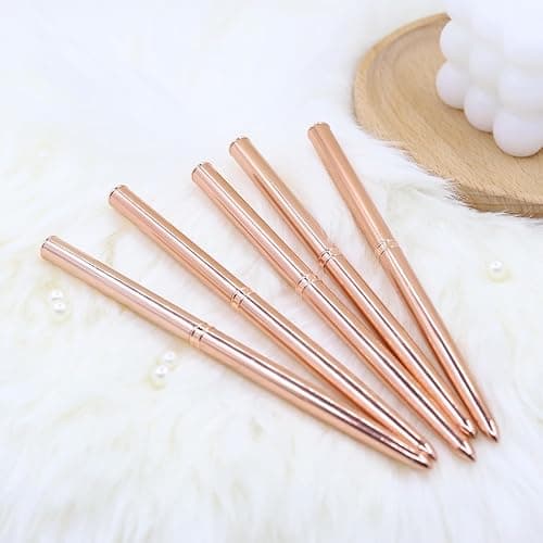 5pcs Nail Art Liner Brushes,Liner Brush For Nails Gel,Painting Art Design Brush Set Nail Dotting Drawing Tool For Long Lines, Thin Details, Fine Drawing Sizes 7/9/11/15/25mm（Rose Golden） thumbnail 5