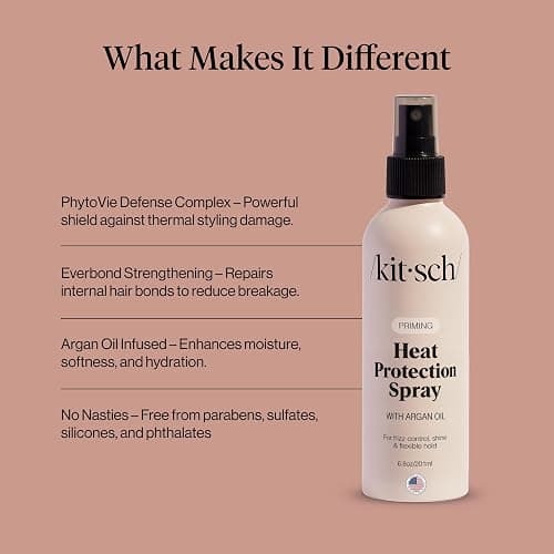 Kitsch Heat Protection Spray for Hair – Heat Protectant for Hair with Argan Oil – Styling Hair Spray for Frizz Control, Shine & Damage Protection – Protects Strands | Ideal Gifts for Women – 6.8oz thumbnail 6