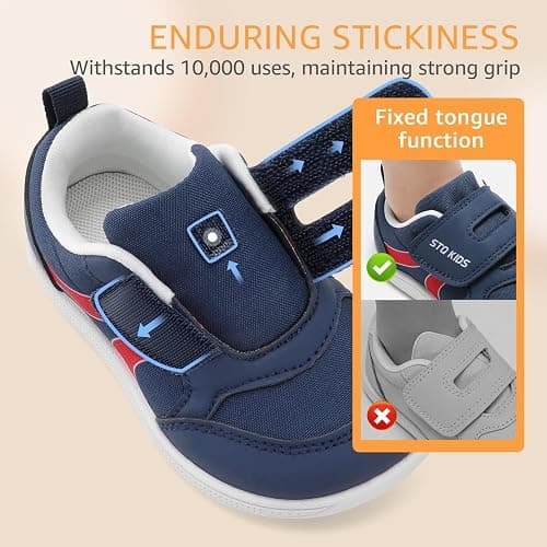 Toddler Wide Toe Box Barefoot Shoes Boys Girls Sneakers Kids Tennis Shoes Preschool Non Slip Lightweight Comfortable First Walking Shoes Running Outdoor Activities thumbnail 8