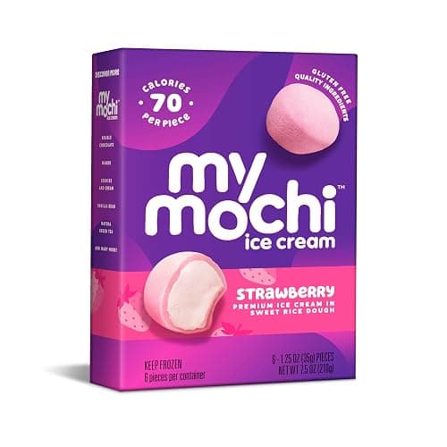 My/Mo Mochi Ice Cream, Ripe Strawberry, (Frozen), Pack of 6 - Image 1