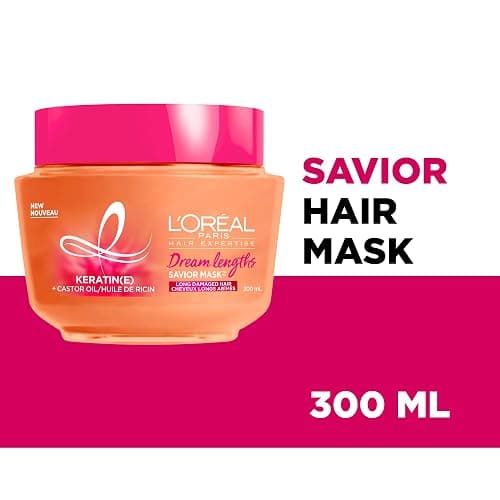 L’Oréal Paris Dream Lengths Savior Mask, Hair Mask for Long Damaged Hair, Formulated with Castor Oil & Keratin to Regenerate Damaged Length, 300ml thumbnail 2