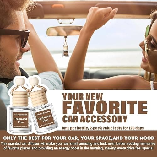C Classy Car Air Freshener Hanging 2 Pack, Mahogany Teakwood Essential Oil Diffuser for Cars, Cute Car Accessories, Long-Lasting Fragrance, C ar Air Fresheners for Women & Men Gift, Made in USA thumbnail 3