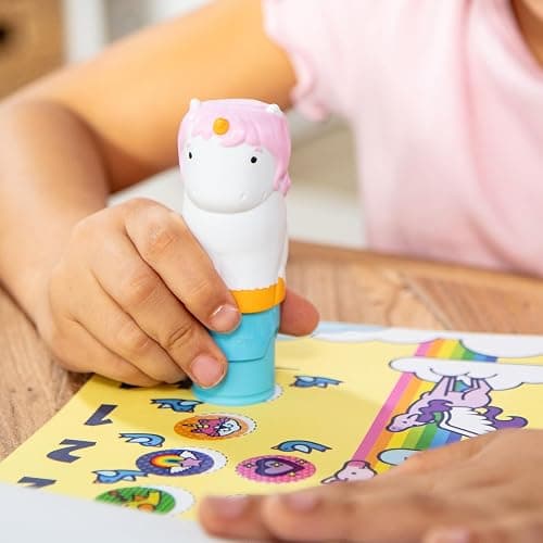 Melissa & Doug Sticker Wow!™ 24-Page Activity Pad and Sticker Stamper, 300 Stickers, Arts and Crafts Fidget Toy Collectible Character – Unicorn Creative Play Travel Toy for Girls and Boys 3+ - Unicorn - Single thumbnail 2