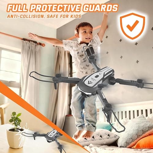 Drone with Camera for Kids Adults, Mini Foldable FPV Drones Remote Control Helicopter, RC Quadcopter with 1080P Live Video Camera, Gestures Selfie, One Key Start,2 Batteries, Toys/Gifts for Boys Girls thumbnail 4
