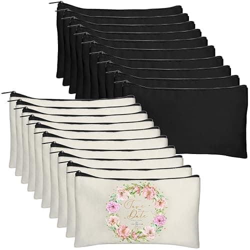 Legigo Blank Canvas Bag Zipper Pouch Makeup Bags Bulk - Multi-Purpose Canvas Pencil Pouch with Sturdy Zipper, Cosmetic Bag Travel Toiletry Bag for DIY Craft Projects, Storage (8.3 x 5 inches) - Image 1