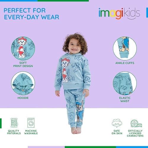 Nickelodeon Paw Patrol Fleece Pullover Hoodie and Pants Outfit Set Toddler to Big Kid Sizes (2T - 10-12) thumbnail 2