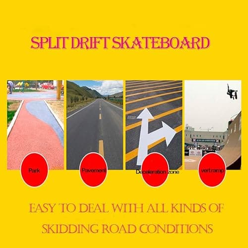 AsFrost Portable Roller Road Drift Skates Plate with Cool Maple Deck Anti-Slip Board Split Skateboard with PU Wheels High-end Bearings thumbnail 7