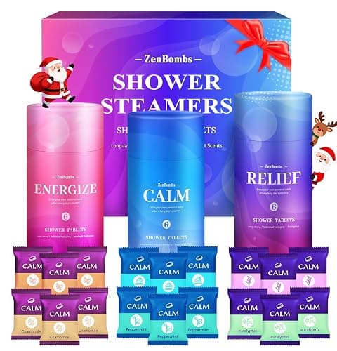 Shower Steamers, 18 Pack Set Shower Bombs with 6 Organic & Natural Fragrance, Self-Care & Relaxation Presents for Women and Men, Ideal for Personal Care and Birthday, Christmas White Elephant Presents - Image 1
