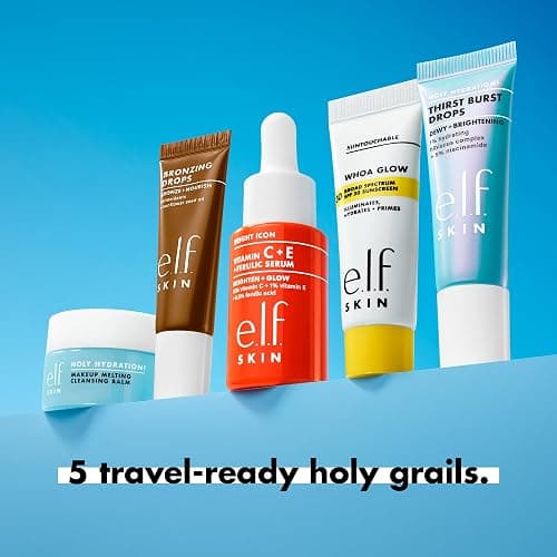 e.l.f. SKIN Best & Obsessed Skincare Kit, Travel-Size Makeup Remover, Sunscreen & Brightening Serums For Glowy Skin, Vegan & Cruelty-Free thumbnail 5