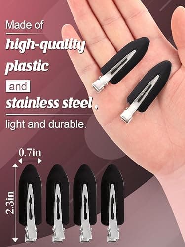 8Pcs Creaseless Hair Clips for Women Styling, Makeup Accessories, Black | MADHOLLY No Crease No Bend, Alligator Flat Hair Barrettes for Fixing Bangs, Hairstyle Stuff thumbnail 6
