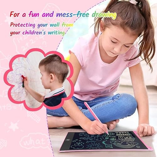 TECJOE 2 Pack LCD Writing Tablet, 10 Inch Colorful Doodle Board Drawing Tablet for Kids, Kids Travel Learning Toys Christmas Birthday Gifts for 3 4 5 6 Year Old Boys and Girls Toddlers thumbnail 5