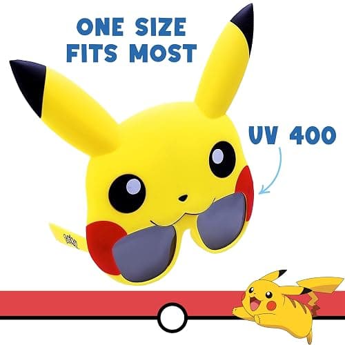 Sun-Staches Pokémon Pikachu Official Sunglasses Costume with UV400 Lenses, Pikachu Yellow Mask, One Size Fits Most thumbnail 3