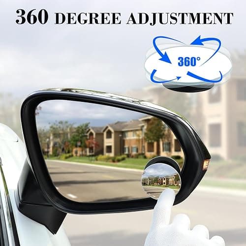 LivTee Blind Spot Mirror, 2" Round HD Glass Frameless Convex Rear View Mirrors Exterior Accessories with Wide Angle Adjustable Stick for Car SUV and Trucks, Pack of 2 thumbnail 5