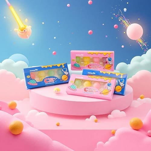 Gummy Glow Astronaut Wax Candy, 8 Flavor Retro Wax Bottles (4 Boxes, 4 Flavors Each) Nostalgic Treat thumbnail 6