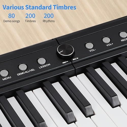 88 Key Piano Keyboard, Semi Weighted Electronic Digital Piano with Music Stand, Power Supply, Sustain Pedal, Bluetooth, Stand, MIDI, for Beginner Professional at Home, Stage thumbnail 6