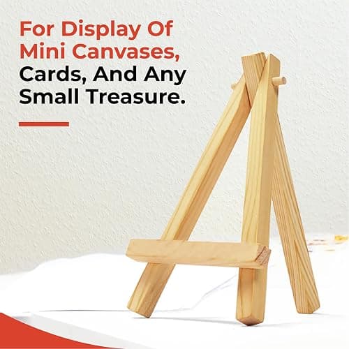 Small Mini Wooden Display Easel - Natural Wood Card Canvas Holder thumbnail 5