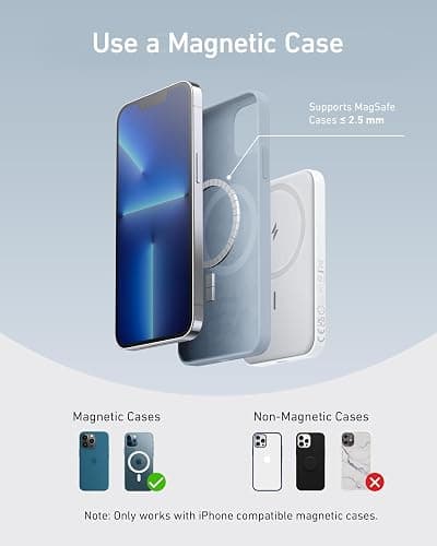 Anker Power Bank, 621 Magnetic Battery (MagGo), 5000mAh Magnetic Wireless Portable Charger with USB-C Cable, Only Compatible with iPhone 16/16 Plus/16 Pro/16 Pro Max, iPhone 15/14/13/12 Series thumbnail 6