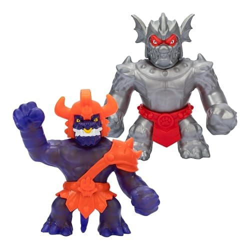 Heroes of Goo Jit Zu Stretch Strikers Versus Pack, Stretchy Battling, Stretches up to 3X its Size, Stretchy Knight Blazagon VS Squishy Corruptagon - Image 1