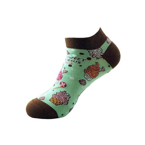 Kerusso Life Is Sweet With Jesus, Psalm 34:8 Multicolor One Size Fits Most Cotton Blend Everyday No-Show Socks thumbnail 4