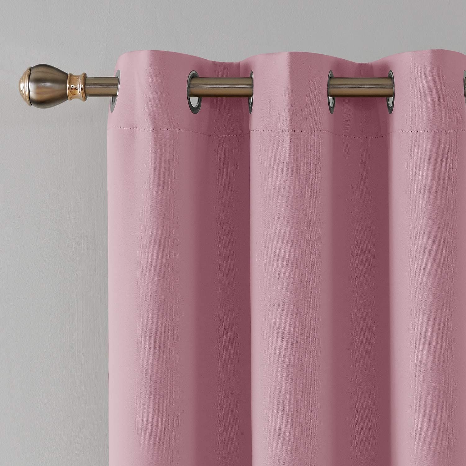 Home UTSAV 1 Piece Faux Silk 100% Opaque Blackout Curtains for Window 5 Feet, Baby Pink (Baby Pink, 5 Feet (1Pc)) | Solid thumbnail 3