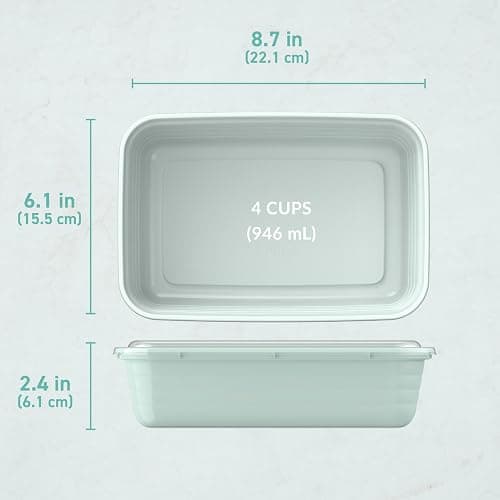 Bentgo Prep - 20-Piece 1-Compartment Reusable Meal Prep Containers with Lids, PFAS & BPA Free Materials, Durable, Microwave, Freezer, & Dishwasher Safe To Go Food Storage (Mint) thumbnail 2
