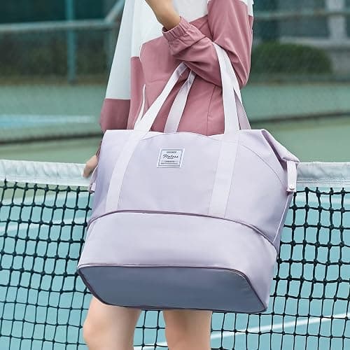 Travel Duffel Bag, Sports Tote Gym Bag, Shoulder Weekender Overnight Bag for Women - A2-purple-expandable - X-large thumbnail 9