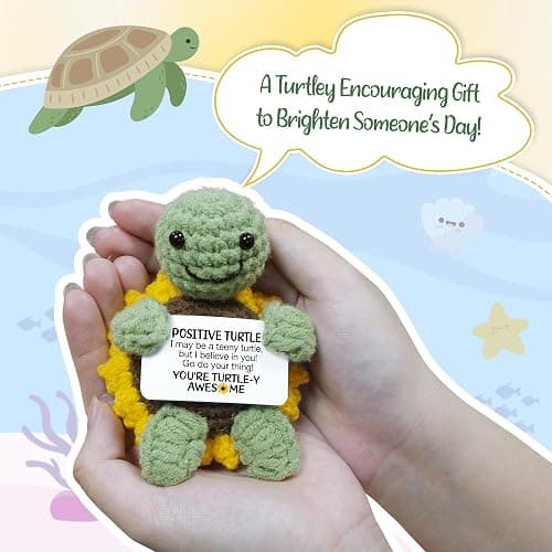 OASSIE Christmas Birthday Gifts for Women Men Teens - Turtle Positive Crochet Animals, Stocking Stuffers Relaxtion Gifts for Mom Dad Daughter Son Teen Girls Boys Sister Friend Home Desk Decor thumbnail 5