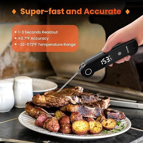 SMARTRO ST49 Digital Thermocouple Instant-Read Meat Thermometer | with Ambidextrous Backlit for Food, Grilling, BBQ, Kitchen Cooking, Oil Deep Frying and Candy thumbnail 3