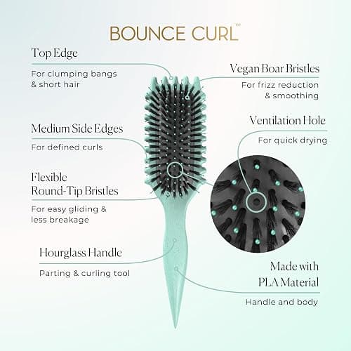 Bounce Curl Define EdgeLift Brush, 5-in-1 Tool for Effortlessly Defined Curls, Waves & Coils, Reduces Frizz - Pink - Pink thumbnail 2