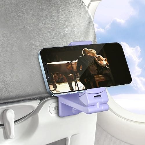 Perilogics Universal in Flight Airplane Phone Holder Mount. Hands Free Viewing with Multi-Directional Dual 360 Degree Rotation. Pocket Size Must Have Airplane Travel Essential Accessory for Flying - Image 1