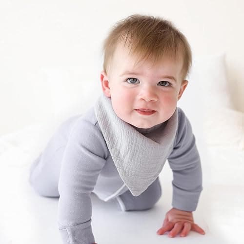 Konssy Muslin Baby Bibs 10 Pack Baby Bandana Drool Bibs 100% Cotton for Unisex Boys and Girls, Soft Absorbent Set for Teething and Drooling thumbnail 6