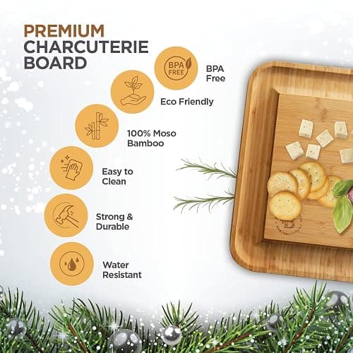 Charcuterie Board Gift Set - Bamboo Cheese Board and Knife Set - Housewarming Gifts for New Home, Wedding Gifts for Couples 2025, Bridal Shower Gifts, Birthday Gifts for Women thumbnail 6