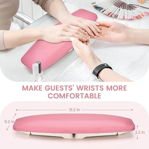Nail Arm Rest for Nails Tech Must Have, 15.2 Inches Large Foldable Hand Rest Foot Stand Cushion Pillow for Clients, Manis & Pedis Supplies for Nail Stations thumbnail 4