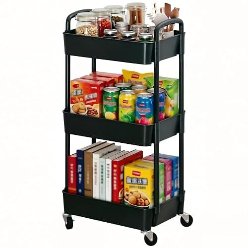 Sywhitta 3-Tier Plastic Rolling Utility Cart  - Image 1