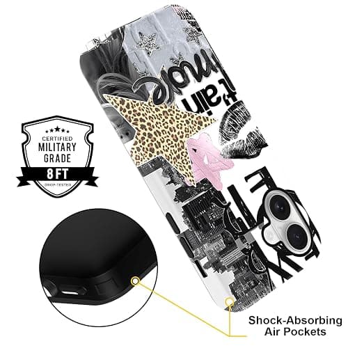 Cinysnt Case Compatible with iPhone 16 6.1'', Star Coquette Collage Aesthetic Art Cool Phone Case, Protective Scratch Resistant Hybrid 2-Layer Hard Shell for Girl Boy Women Men-CZ03 thumbnail 4
