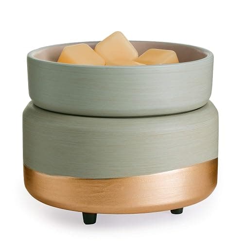 CANDLE WARMERS ETC 2-in-1 Candle and Fragrance Warmer for Warming Scented Candles or Wax Melts and Tarts with to Freshen Room, Midas - Image 1