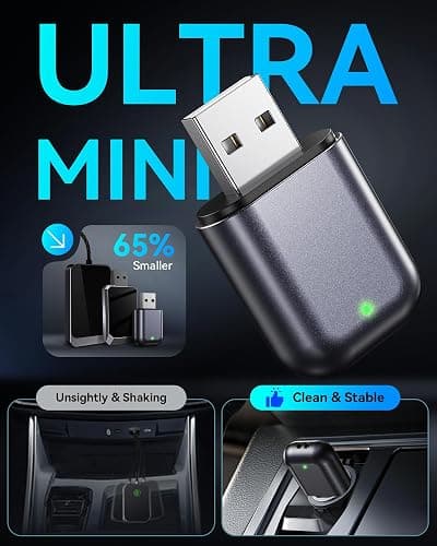 Burnt Sugar Wireless Carplay Adapter for iPhone 2026 Upgraded, Ultra-Mini USB for Apple Car Play Convert Wired to Wireless, Stable Low-Lag GPS Plug & Play for iOS 10+ & Cars from 2016+ (Bright Gray) thumbnail 2