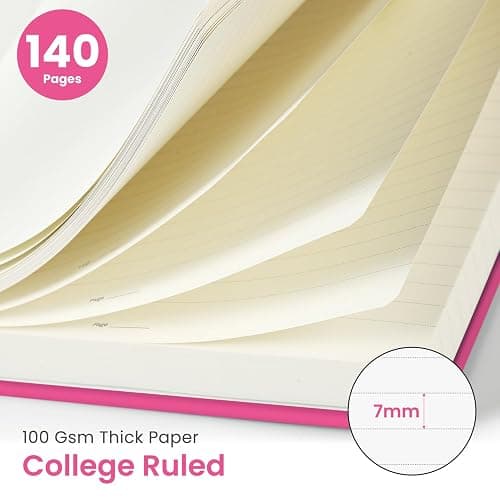 Taja Lined Spiral Journal Notebook for Women & Men, 140 Pages, College Ruled Hardcover Notebook for Work & Note Taking, Journals for Writing, A5(6"x8") - Berry Pink thumbnail 2