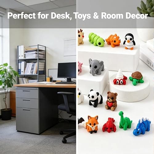 Xalvoro 54 PCS 3D Printed Articulated Animal Desk Decor Set, Posable PLA Desktop Display Accents for Office Workspace, Collectible Animal Ornaments for Adults thumbnail 7