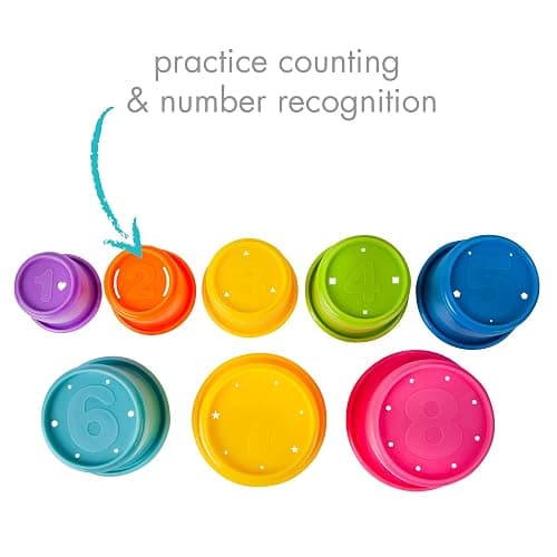 The First Years Stack & Count Stacking Cups - Colorful Baby Stacking Water Toys Set - Stackable Cups for Learning - Baby Bath Toys - Toddler Water Table Toys - 8 Count thumbnail 6