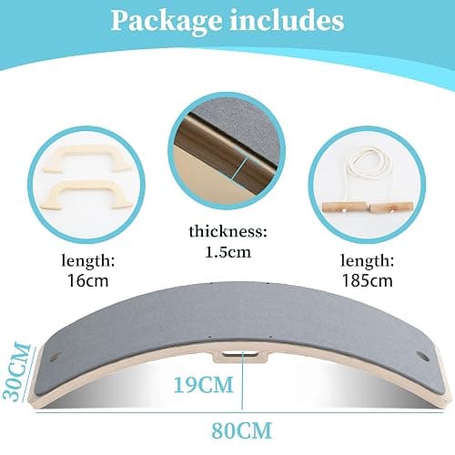 Wooden Wobble Balance Board Kids, 27 Inch Balance Board Toddlers with Natural Wood Board with Rope for Indoor&Outdoor Exercise, Open Ended Learning Toy for Body Training, Birthday thumbnail 7