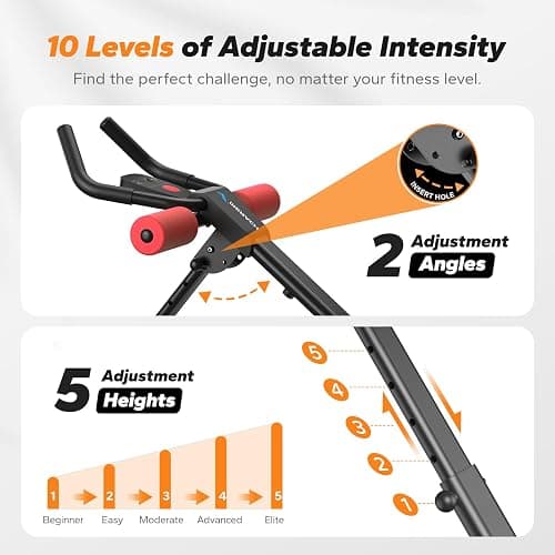 MERACH Ab Machine, Ab Workout Equipment, Adjustable Ab Trainer Machine for Abs Workout at Home Gym, Foldable, Knee Protection, Abdominal Trainer for Stomach Workout thumbnail 3