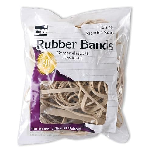 Charles Leonard Rubber Bands, 3/8 Ounce Bags, Amber, Assorted Sizes (56381) - Image 1