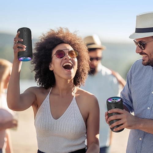 Ortizan Bluetooth Speaker, Portable Wireless Bluetooth Speakers With Led Light, Louder Volume & Enhanced Bass, IPX7 Waterproof, 30H Playtime, Durable Loud Outdoor Speaker for Travel, Sport thumbnail 7