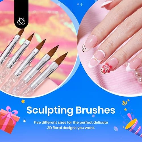 💜 31pcs Nail Art Brushes, Dotting Tools, Nail Art Pens, Dust Brush, Striping Liner Fingernail Drawing Pens with Palette Holder All in One for Starter Manicure Design Set thumbnail 2