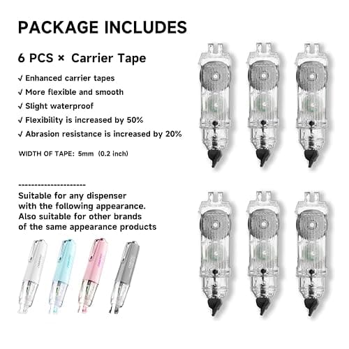 BITOSEE Correction Tape Refills, Carrier Tape for All the DU Series Refillable Correction Tapes, 6 Counts thumbnail 2