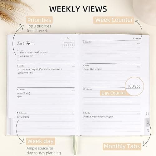 2026-2027 Planner - Weekly and Monthly Planner, July 2026 - June 2027, Linen Hardcover, 2026-2027 Calendar Planner Book with Tabs, Aesthetic, Perfect for Office Home School Supplies (Beige, A5 (Jul 2026-Jun 2027)) thumbnail 4