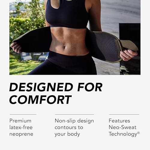 Sports Research Sweet Sweat Waist Trimmer (Core Series) - Premium Sweat Enhancing Fitness Band for Women & Men thumbnail 3