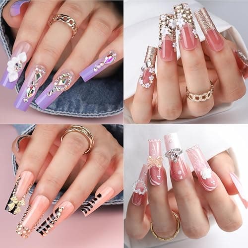 Teenitor 600 Pcs Clear Coffin Nail Tips, Acrylic Nail Kit, Clear Press On Nails, Long Fake Nails Coffin Nail Tips Full Cover, Acrylic Nail Clipper Nail Stand for Nail Extensions thumbnail 4