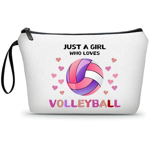 ARIOSEY Volleyball Gifts for Teen Girls Team,Small Volleyball Cosmetic Makeup Bag Stuff Birthday Gifts for Friends Female,Christmas - Image 1
